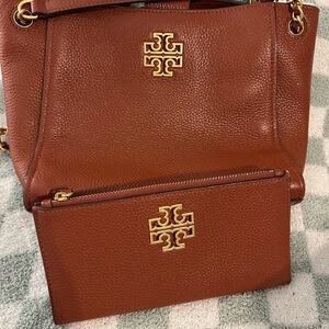 Tory Burch Brown Leather Tote Bag